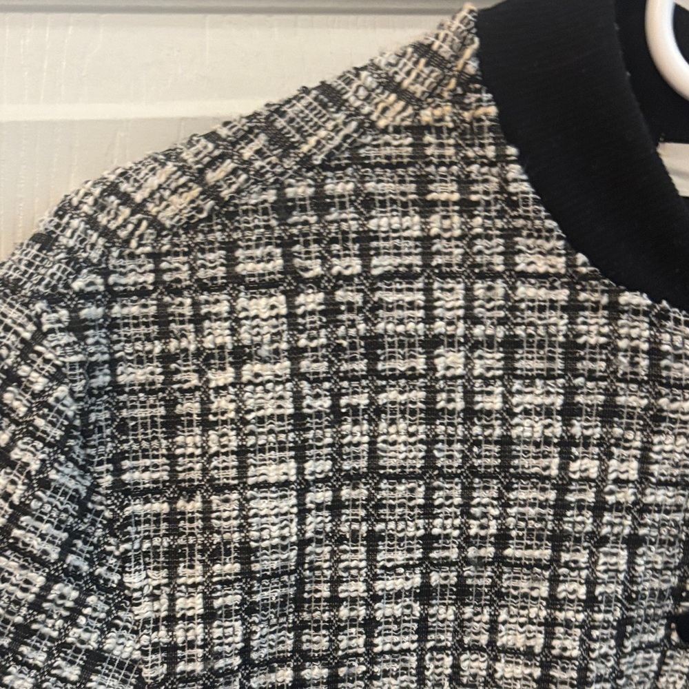 Madden NYC Black and White Checkered Bomber Jacket - Picture 3 of 11